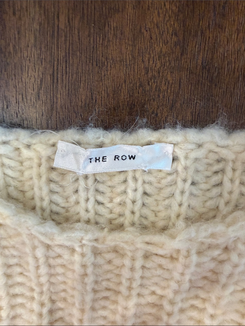 The Row Soft Cream Ribbed Knit Women's Sweater - Picture 2 of 3